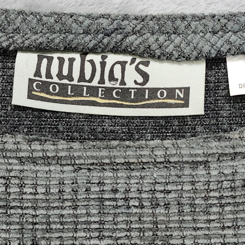Vintage 90s Nubia's Collection Top Womens M Gray Wool Viscose Tunic Lagenlook - Picture 4 of 9